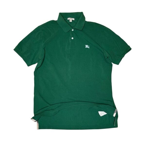 Y2K Burberry Green Polo Shirt Men’s Medium - Picture 1 of 7